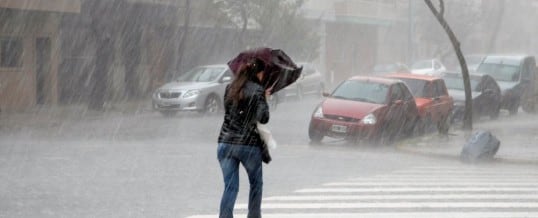 Tormenta con lluvia y granizo