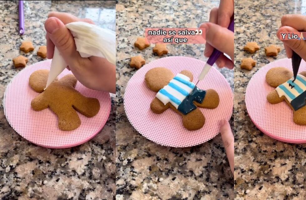 La fiebre del Mundial no para: hizo a Messi en galletita de jengibre y se volvió viral en redes