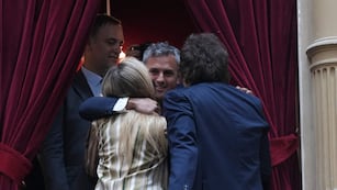 Javier Milei, Karina Milei y Martín Menem en la sesión de jura en la Cámara de Diputados (Foto: HCDN)