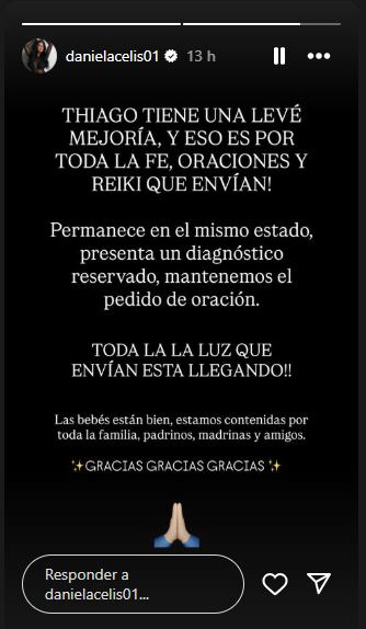 Cómo está la salud de Thiago Medina