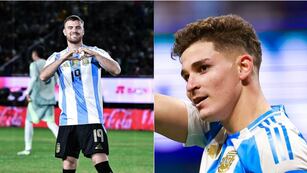 Lucas Beltrán y Julián Álvarez, la dupla de la Selección Argentina en París 2024.