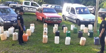 Incautaron más de mil litros de combustible de contrabando en El Alcázar.