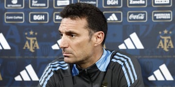 Lionel Scaloni, DT de la selección argentina de fútbol, en conferencia de prensa en la previa del choque con Puerto Rico. (Captura de pantalla)