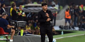 Alexander Medina dirigió su último partido en Talleres ante Independiente.