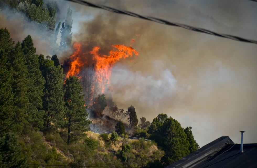 Impactantes videos del incendio en San Martín de los Andes que afectó a la vegetación y tres casas