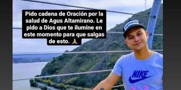 Piden cadena oración por Agustin, el joven apuñalado en Tanti.