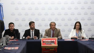 El diputado Nicolás Mayoraz (LLA), presidente de la Comisión de Asuntos Constitucionales, en el debate de la "ficha limpia" (Foto: HCDN)