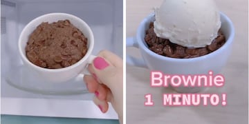 Furor por los brownies de cacao: la receta fácil e ideal para el microondas en 1 minuto.