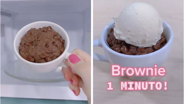 Furor por los brownies de cacao: la receta fácil e ideal para el microondas en 1 minuto.