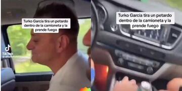 Hubo un pequeño fuego y los hombres se bajaron del auto.