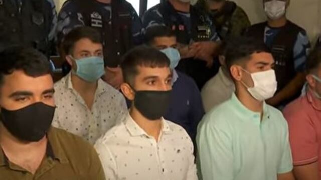 Los rugbiers durante el juicio. Foto: Los Andes.