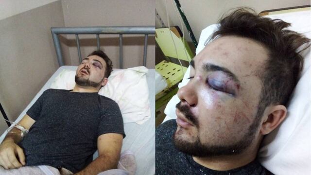 Internado en el hospital Schestakow. Así está Gabriel luego de la golpiza que recibió.