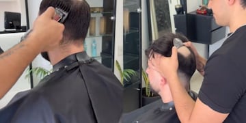 Un peluquín le cambió la imagen y rompió en llanto