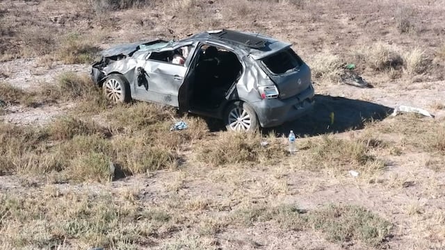 Vuelco en la ruta 143 al sur de General Alvear.