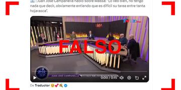 No, Juan José Campanella no dijo “lo veo bien” en referencia a Sergio Massa: el video fue editado.