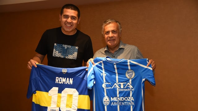Alfredo Cornejo y Juan Román Riquelme se reunieron en el Malvinas Argentinas.