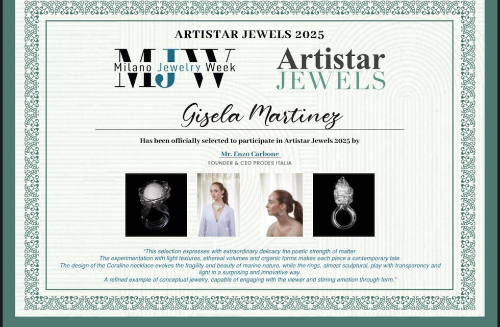 La diseñadora tresarroyense Gisela Martínez representará a Argentina en la exposición internacional de joyería de Milán