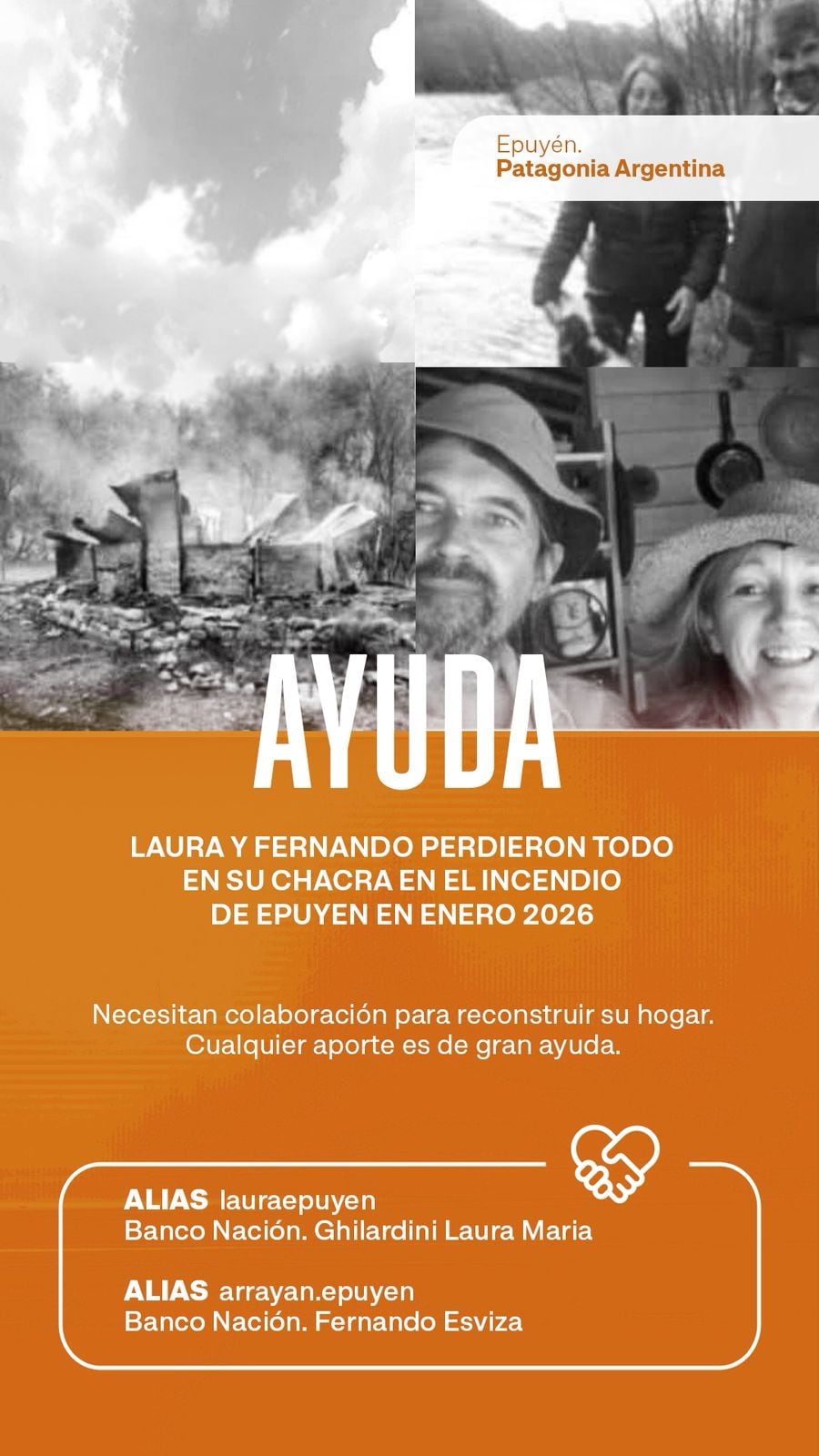 Damnificados por los incendios en la Patagonia