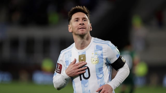 Lionel Messi festeja el 1-0 ante Bolivia. (AP)