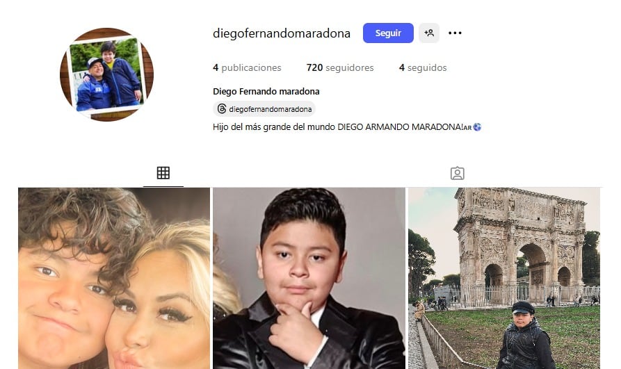 Cuenta de Instagram de Dieguito Fernando