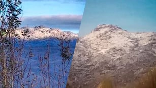 Primera nevada del año en la cima del cerro Champaquí. (Foto Cristian Alegre))