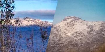 Primera nevada del año en la cima del cerro Champaquí. (Foto Cristian Alegre))