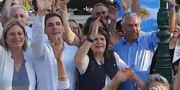 Gisela Scaglia, Leo Viotti, Patricia Bullrich y José Nuñez, en el acto de Rafaela