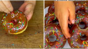 Receta imperdible y fácil de donas caseras bañadas en chocolate