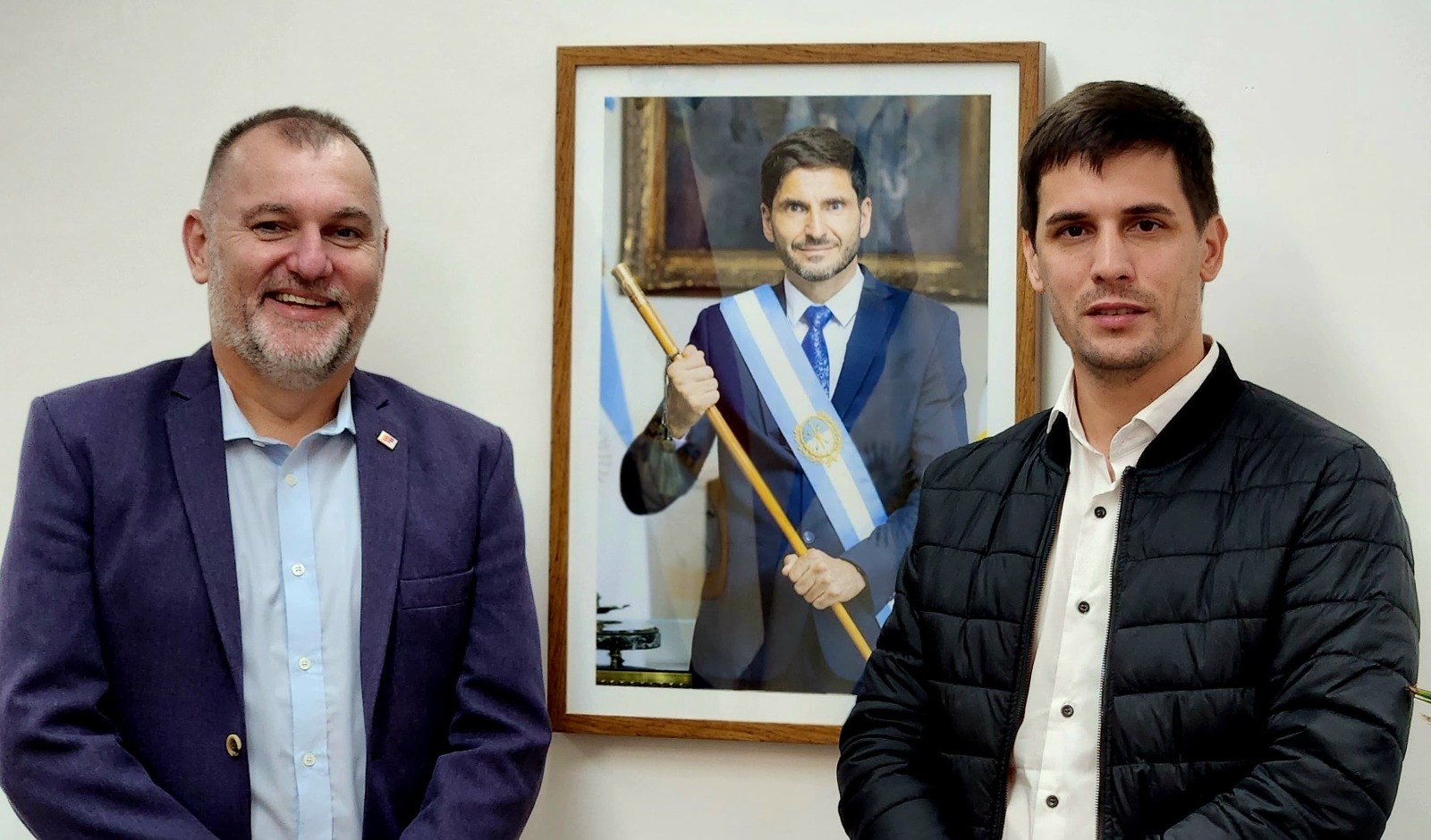 Hernán Rossi, secretario de la Delegación Federal en CABA del Gobierno de Santa Fe y el intendente de Rafaela, Leonardo Viotti
