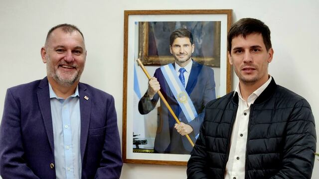 Hernán Rossi, secretario de la Delegación Federal en CABA del Gobierno de Santa Fe y el intendente de Rafaela, Leonardo Viotti