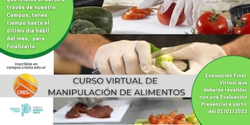 Curso de Manipulación de Alimentos en Cresta, Tres Arroyos