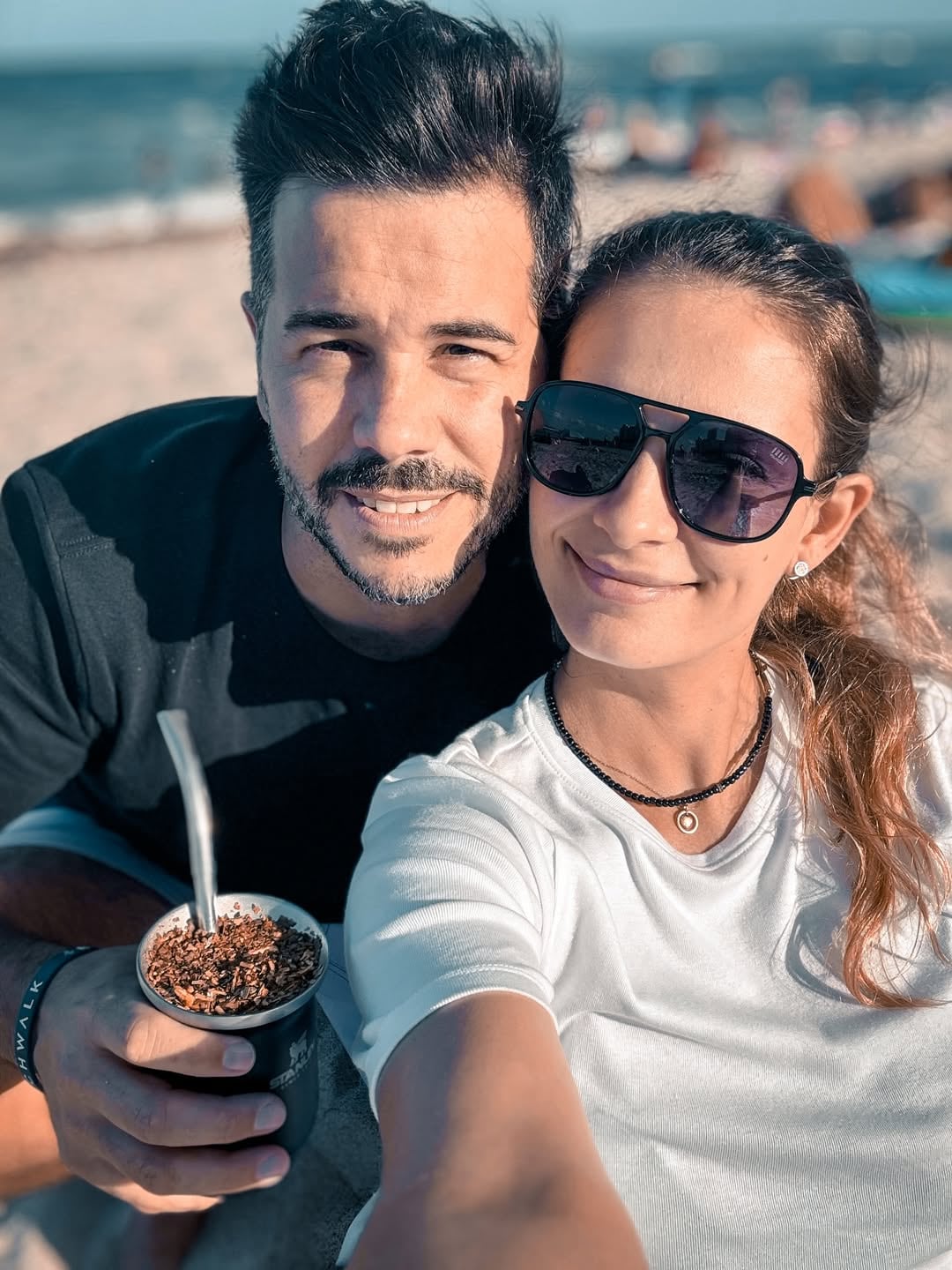 Nicolás Magaldi y su esposa