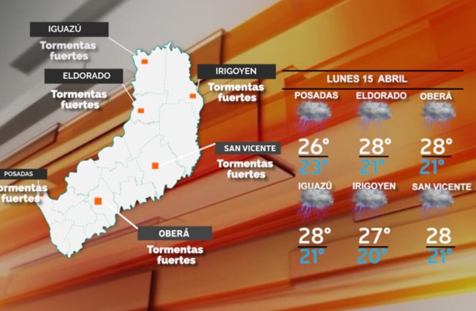 Inicio de semana lluvioso en Misiones