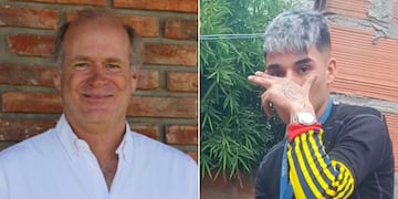Andrés Blaquier y "Lucianito", el joven que lo asesinó para robarle la moto.