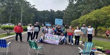 Integrantes del Grupo Puente en una movilización anterior.