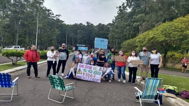 Integrantes del Grupo Puente en una movilización anterior.