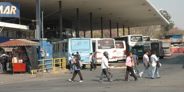 Vista de la antigua terminal de ómnibus de Jujuy, que funcionaba en el barrio Castañeda.