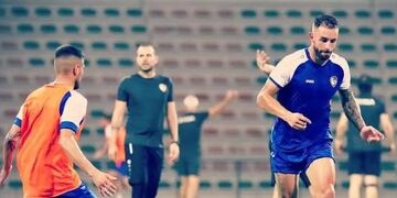 Ibrahim Hesar, delantero de Belgrano, se entrenó y jugó en la Selección de Siria en un amistoso ante Kuwait