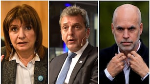 Elecciones Paso 2023: Patricia Bullrich, Sergio Massa y Horacio Rodríguez Larreta. (La Voz)