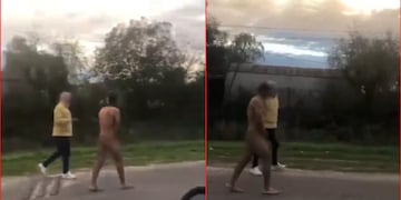 Lo atraparon los vecinos y lo hicieron caminar por la ruta.