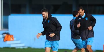 Pablo Vegetti buscá el gol que sigue extraviado, para que Belgrano vuelva a ganar (Prensa Belgrano).