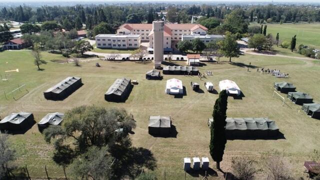 Despliegan un nuevo Hospital Modular de Campaña del Ejército Argentino.