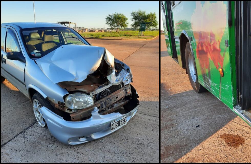Siniestro vial entre un colectivo y un auto en Itaembé Guazú