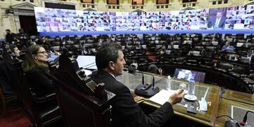 Sergio Massa presidiendo una sesión en Diputados. (Congreso)