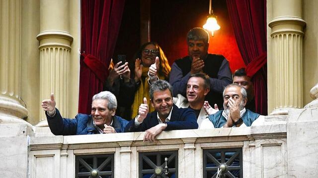 Massa con los cegetistas en Diputados