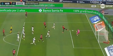 Increíble salvada de Guido Talleres, para mantener el arco de Talleres en cero (Captura)