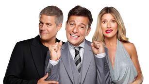 "La cena de los tontos", con Martin Bossi, Mike Amigorena y Laurita Fernandez. (Foto: Prensa)