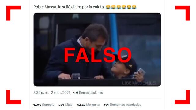 No, un niño no le dijo a Massa que votará por Milei en un acto en Rosario; el audio fue manipulado.