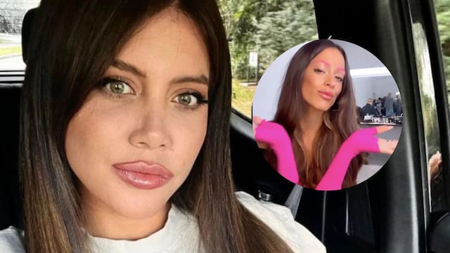 Al estilo de Tini Stoessel, Wanda Nara apareció con las cejas teñidas de fucsia.