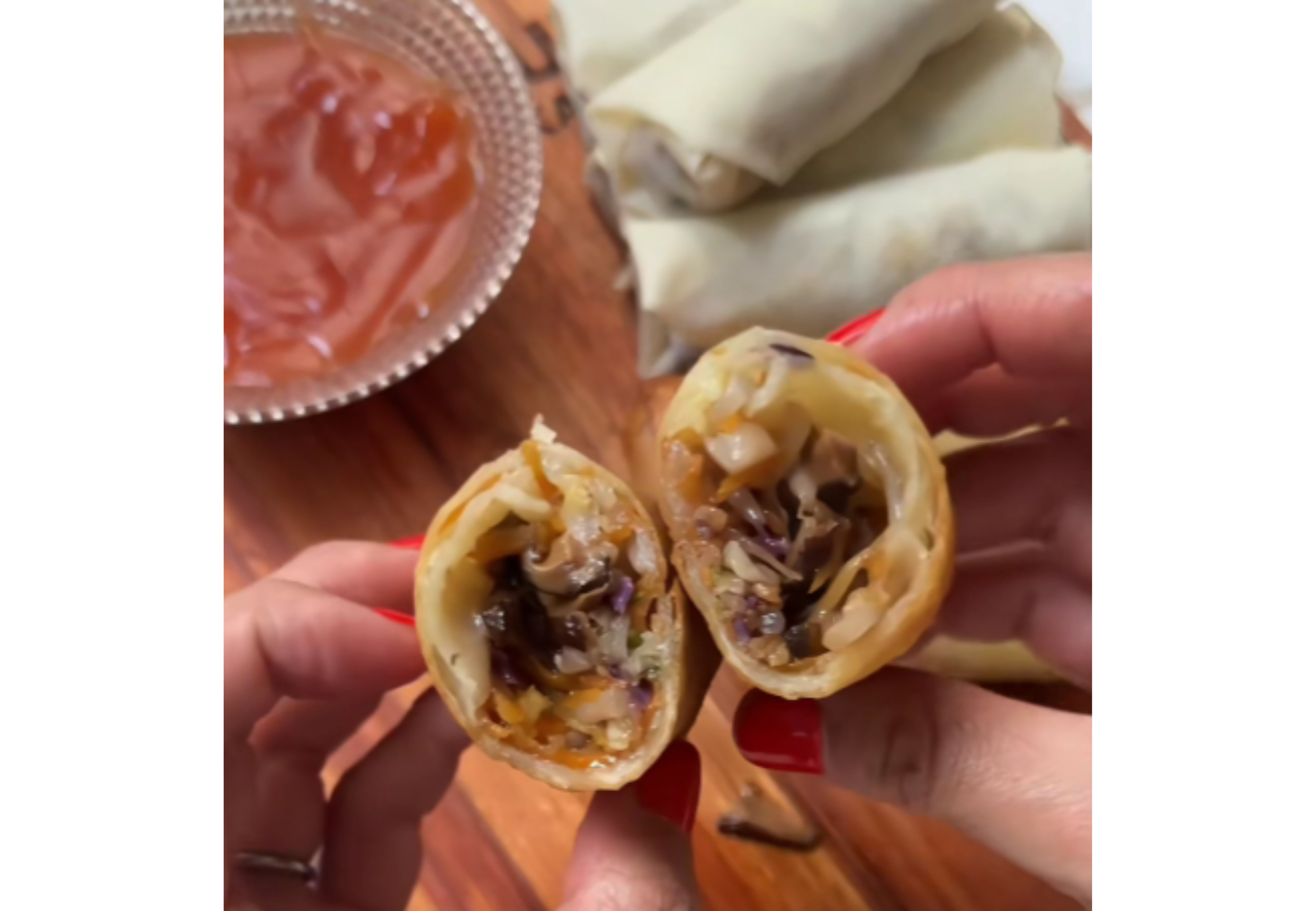 Así quedna por dentro los arrolladitos.